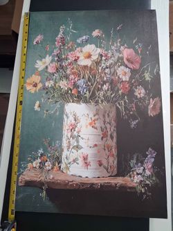 Floral Wildflower Canvas Wall Art Print 24x16