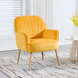 Velvet Accent Chair Modern Upholstered Bedroom Living Room Chair NIB