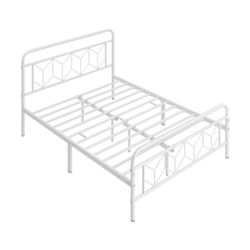 Vintage Metal Bed Frame with Headboard