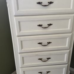 Tall White Dresser And 2 Nightstands