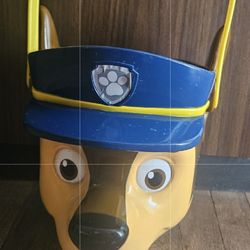EASTER/HOLLOWEEN PAW  PATROL "CHASE" HARD  PLASTIC  CANDY  BUCKET  PRE-OWNED
