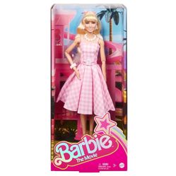 “Barbie The Movie” Collectible Doll Margot Robbie as Barbie, Wearing Pink and White Gingham Dress with Daisy Chain Necklace