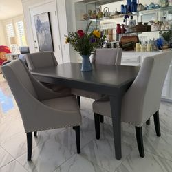 Grey solid wood Dining Table 