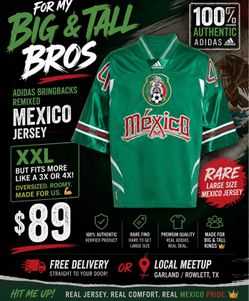🇲🇽 BIG & TALL Mexico Jersey | XXL Fits 3X–4X | Authentic adidas