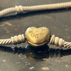 Two Tone Pandora Heart Bracelet 