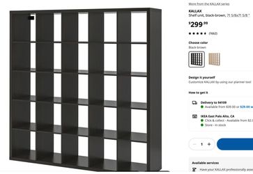 Ikea Kallax brown black 5x5 shelf