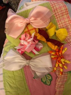 6 hair bows/multi sz and colors