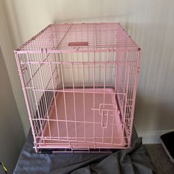 Pink Small Dog Cage An Bed 