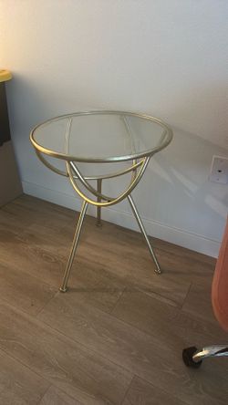 Glass gold rustic accents table