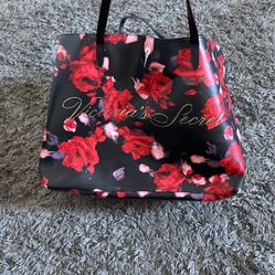 Victoria's Secret Limited Edition 2019 Large Red Floral Rose Tote Bag