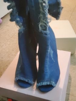 Denim heels