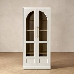 PD2007hw  Blake Tall Display Cabinet, Kitchen Buffet Pantry Cupboard, Trophy Display Case, Storage Cabinet Scratch Resistant Acrylic, Modern Farmhouse