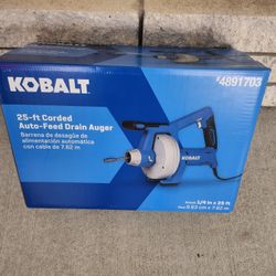 Kobalt 25-Ft Auto-Feed Drain Auger -BRAND NEW 