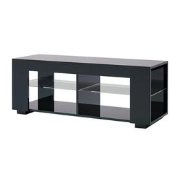 LED TV Stand with Glass Shelves