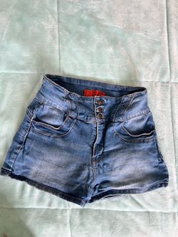 Wax Jean High-Waist Denim Shorts