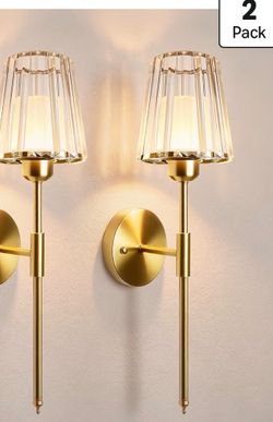 ✨ NEW SET OF 2 GOLD WALL SCONCES – 19.3” ✨