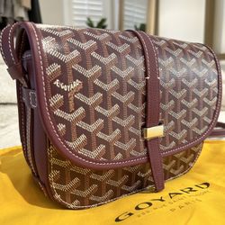 Goyard Belvedere PM Burgundy With Receipt 