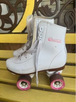 Chicago Skates Youth Quad Roller Skates White Pink Size 3 Girls