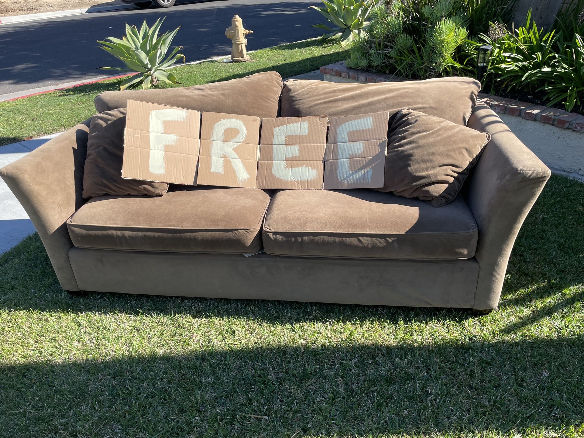 Free Brown Velour Sofa