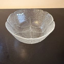 1970s Arcoroc France Aspen Leaf design 5” Glass Dessert Berry Bowls