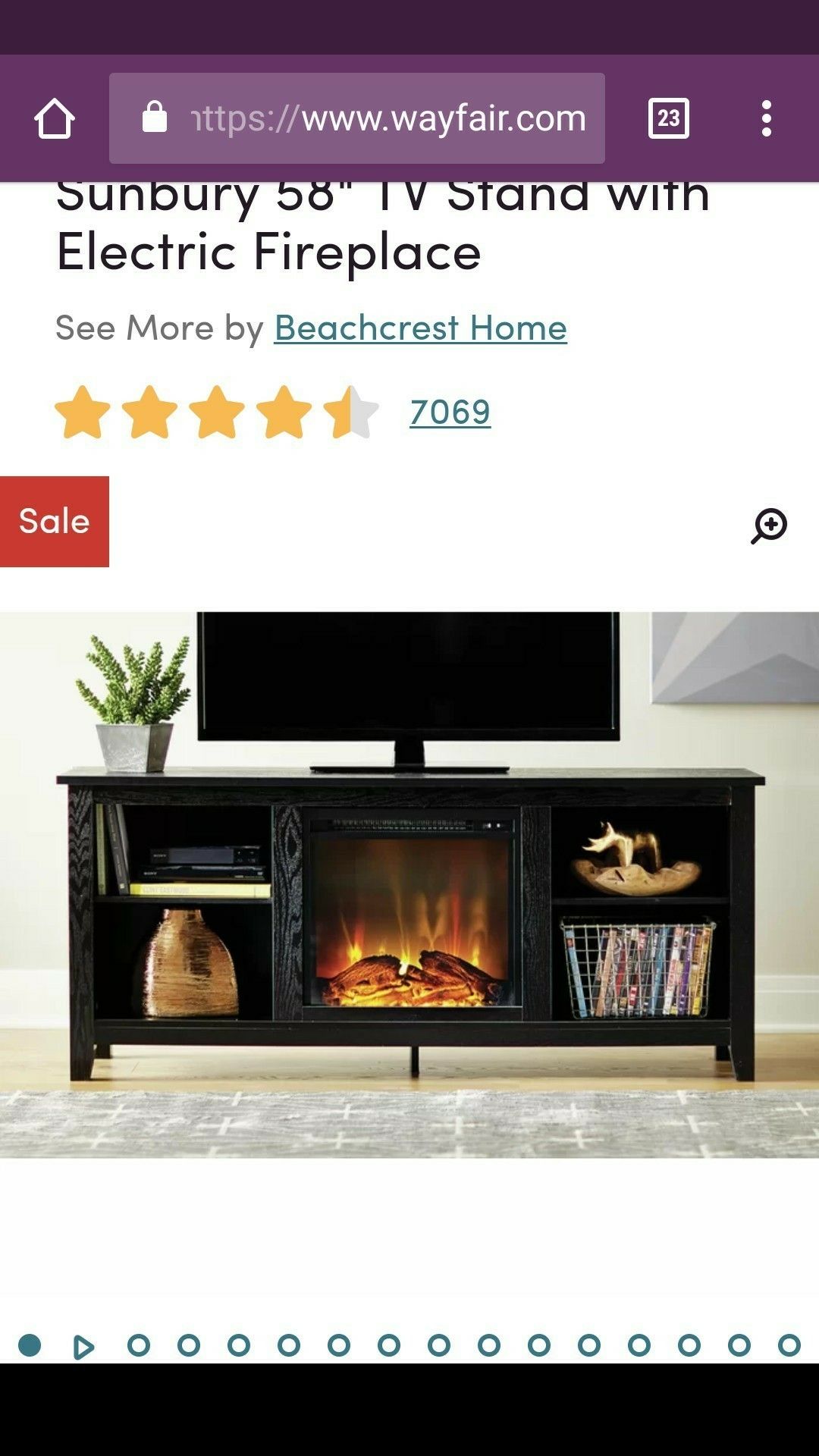 Walker Edison fireplace tv stand