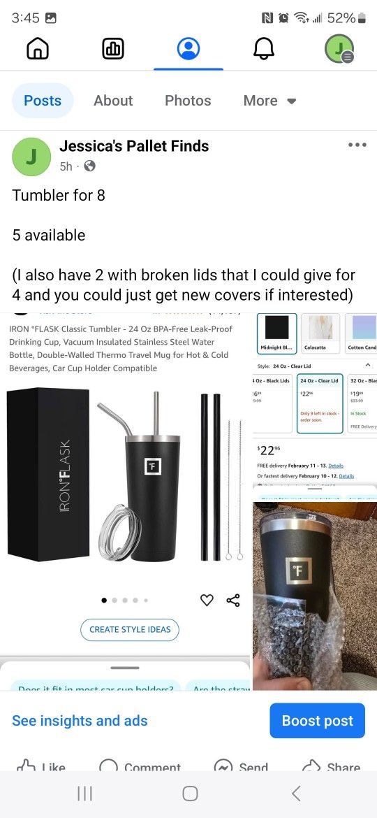Tumbler With Lid And Straws