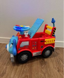 Kids Foot To Floor Fire Truck Push And Ride On With Sounds And Lights