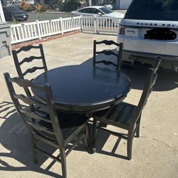 Black Wooden Table With Chairs Included