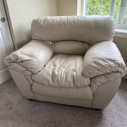 Cream Leather Chair