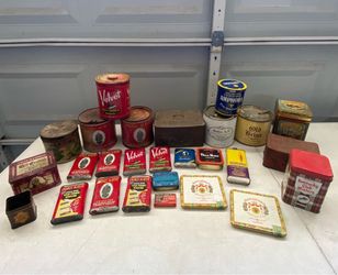 Vintage Large Empty Tobacco Tin Decor Lot
