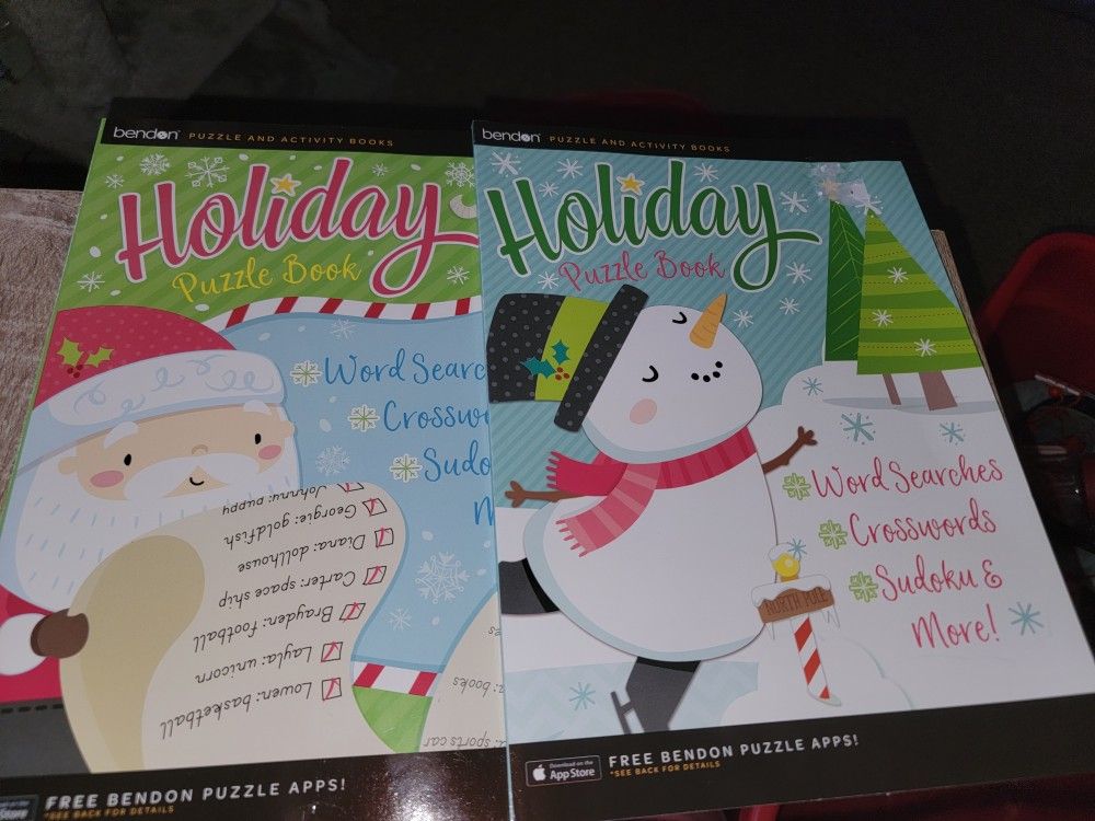 NEW 2 PUZZLE BOOKS. WORD SEARCH,  CROSSWORDS,  SUDOKU, AND MORE