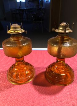 Hurricane oil lamps (pair)