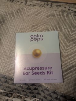 NEW Calm Pops Acupressure Ear Seeds Kit - 60, 24K Gold-plated, Ear Maps Included