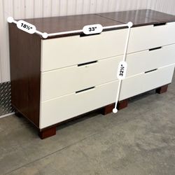 2 White And Brown Dressers