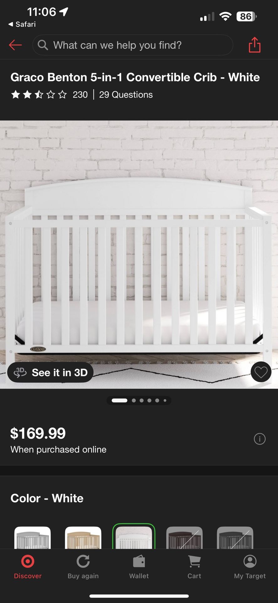graco convertible crib & mattress