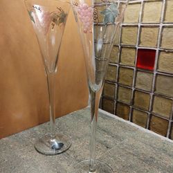 Handmade Romania Crystal Toasting Stem Glasses