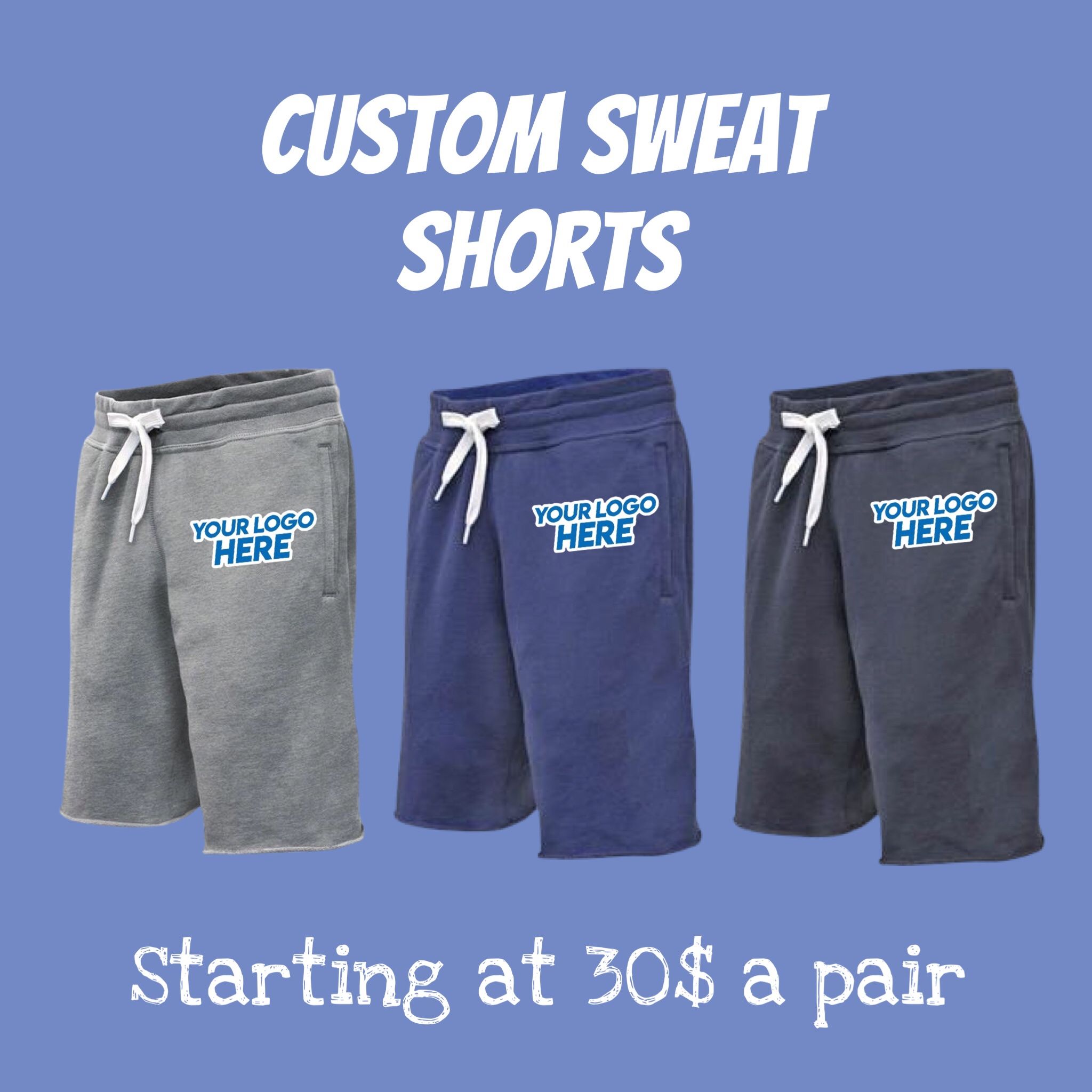 Custom Sweat Shorts With Your Brand Logo