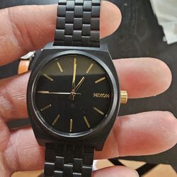 Small Black Gold Nixon Watch