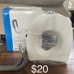 Equate Raised Toilet Seat with Handles, Toilet Seat Riser, White