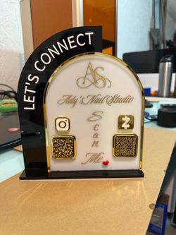 Custom Acrylic QR Code Social Media Display Sign