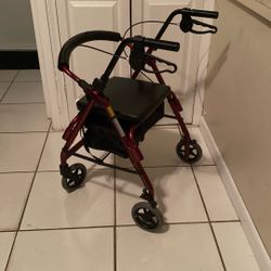 4 Wheel walker larger seat and basket
