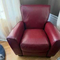 Red Leather Recliner 