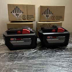 New Milwaukee M18 High Output HD 12 hr Batteries  $200 EACH