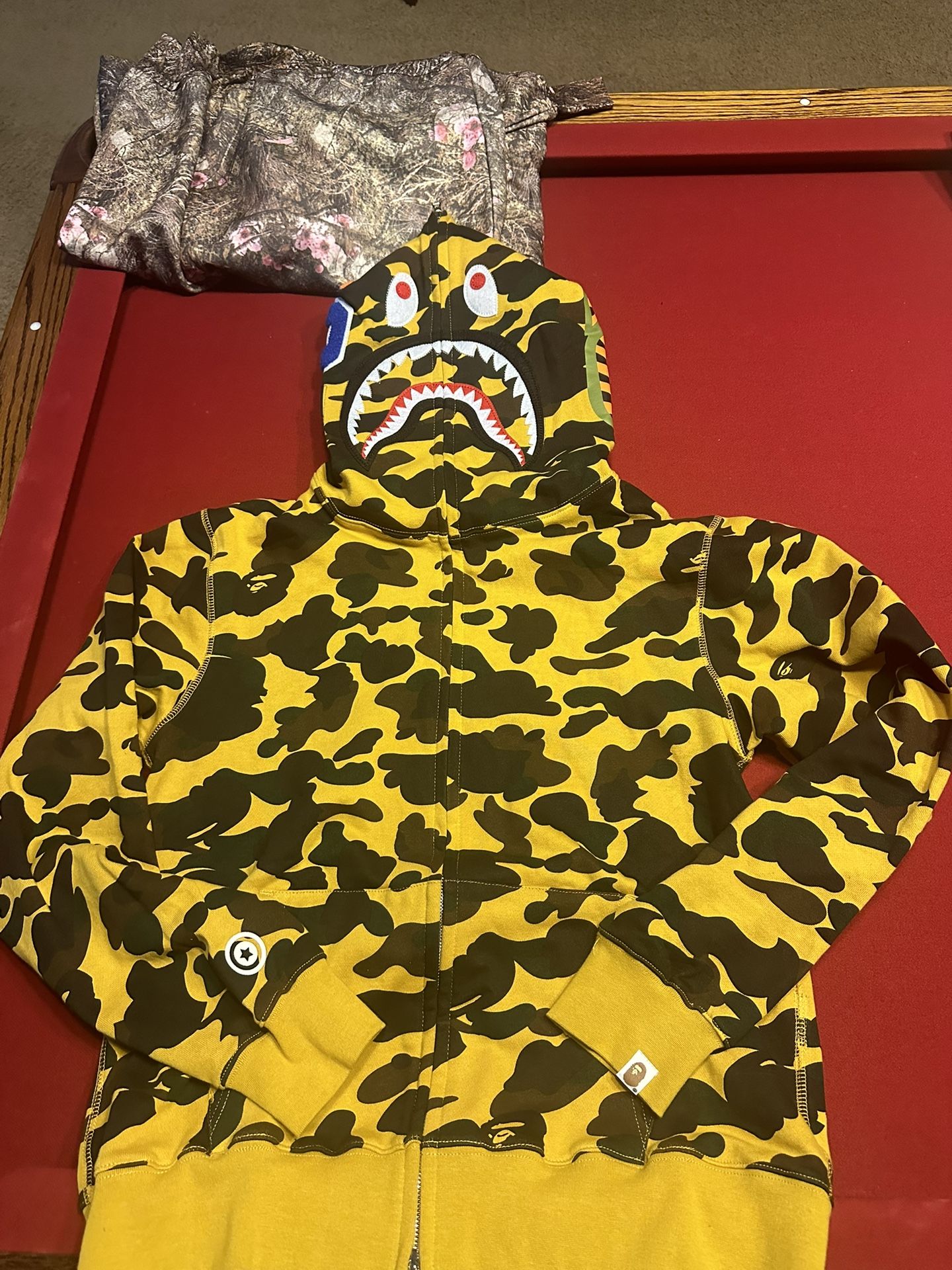 Yellow Camo Bape Hoodie M