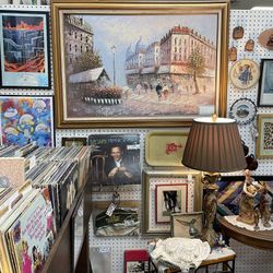 Art Oil Painting Signed Parisian Street 