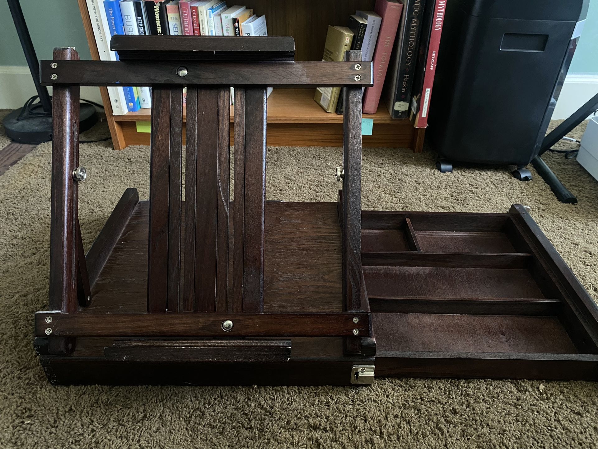 Dark Wood Easel w/ Drawer
