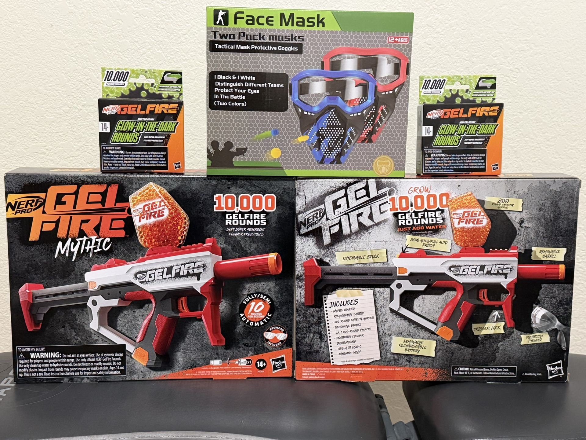 🔥 Nerf Pro Gelfire Battle Bundle — 2 Blasters + Masks + Extra Ammo (Brand New)