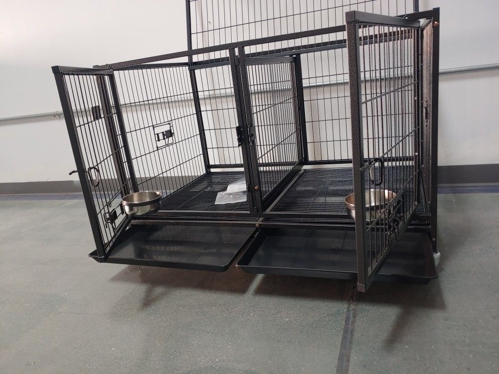🐕‍🦺 Heavy Duty 💪 Stackable Dog Kennels with Divider and