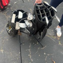 Variety Of Vintage Putters And Two Bags 