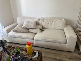 Cream Fabric 3-Seater Sofa